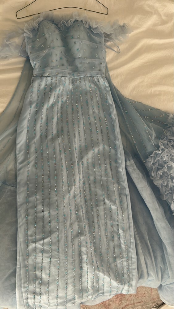 a new blue long dress - 7