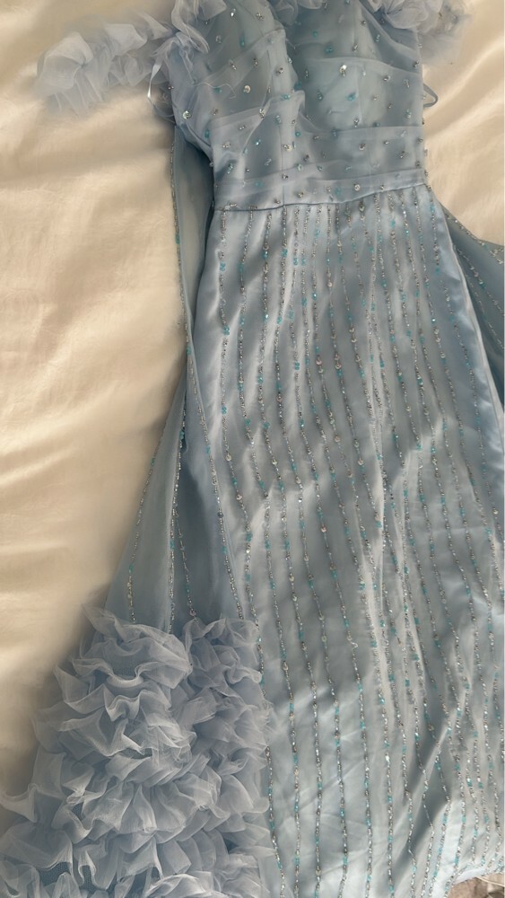 a new blue long dress - 4