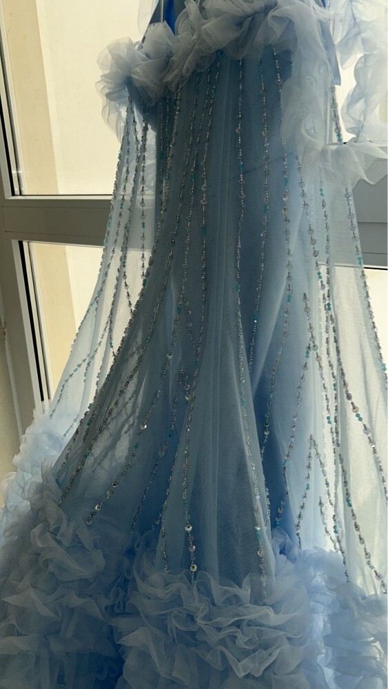 a new blue long dress - 6