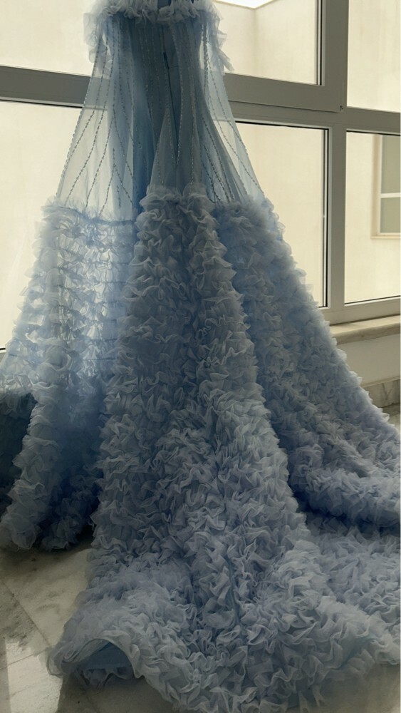a new blue long dress - 1