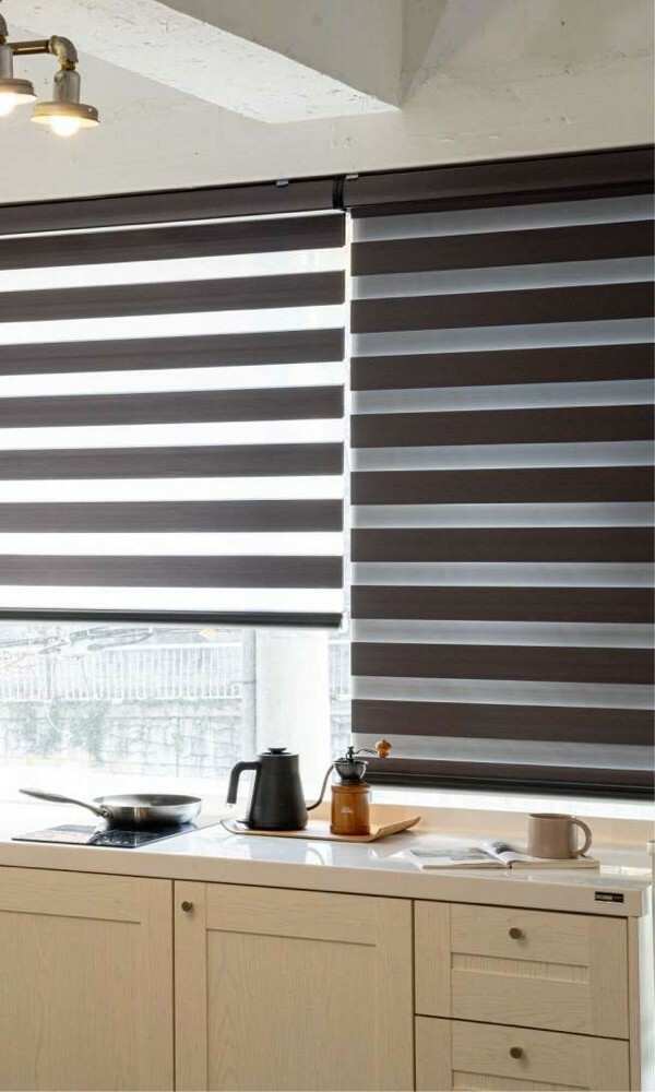 Zebra blinds with curtains - 2
