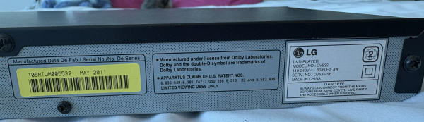 LG DVD PLAYER - 3