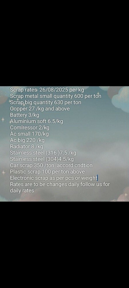 all kind of scrap rates - 1