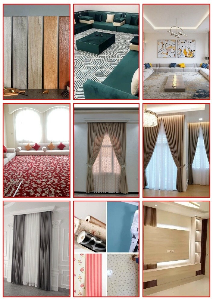 ستائر كنب بركية ديكور تلفزيون - 23