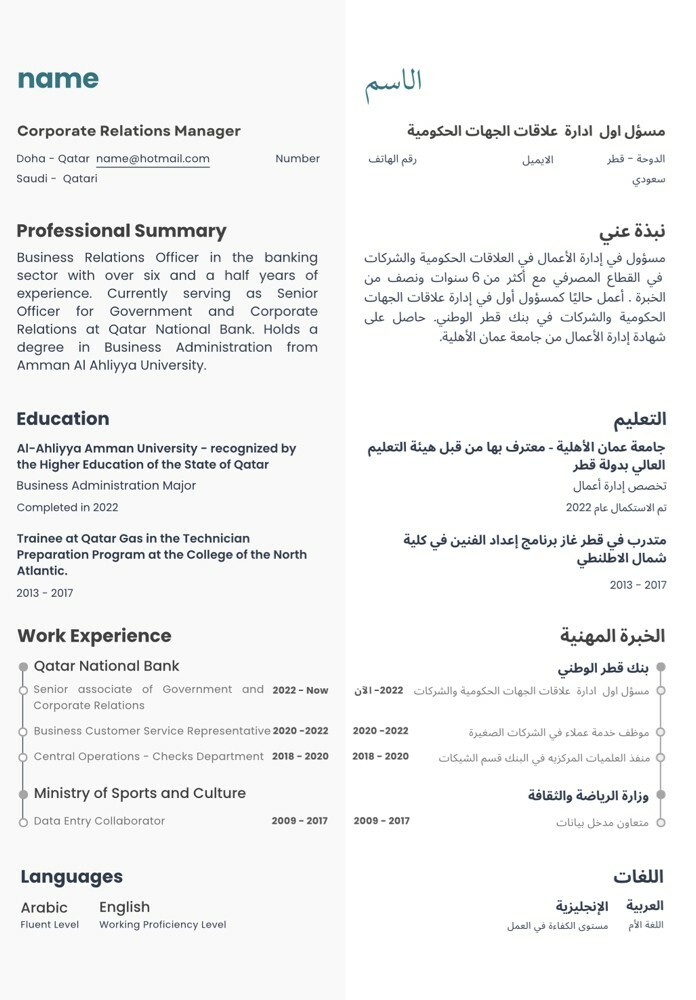 سيرة ذاتية احترافية - 1