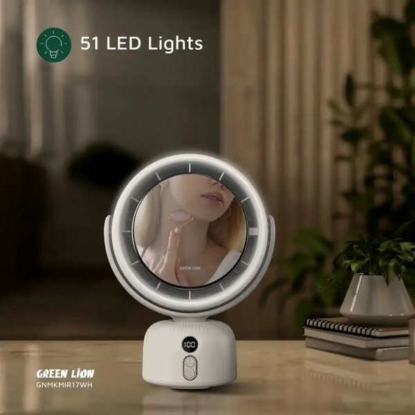 Green Lion Makeup Mirror & Fan - 3