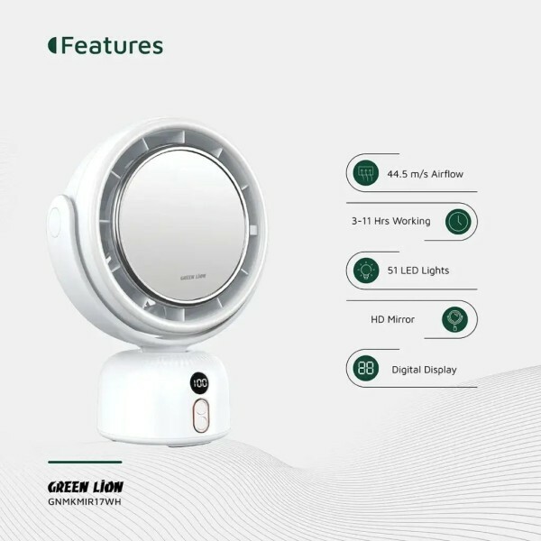 Green Lion Makeup Mirror & Fan - 2