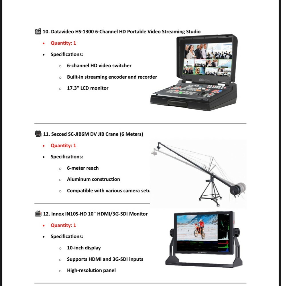 Full Video equipment  - 7