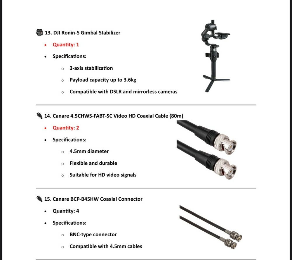 Full Video equipment  - 9