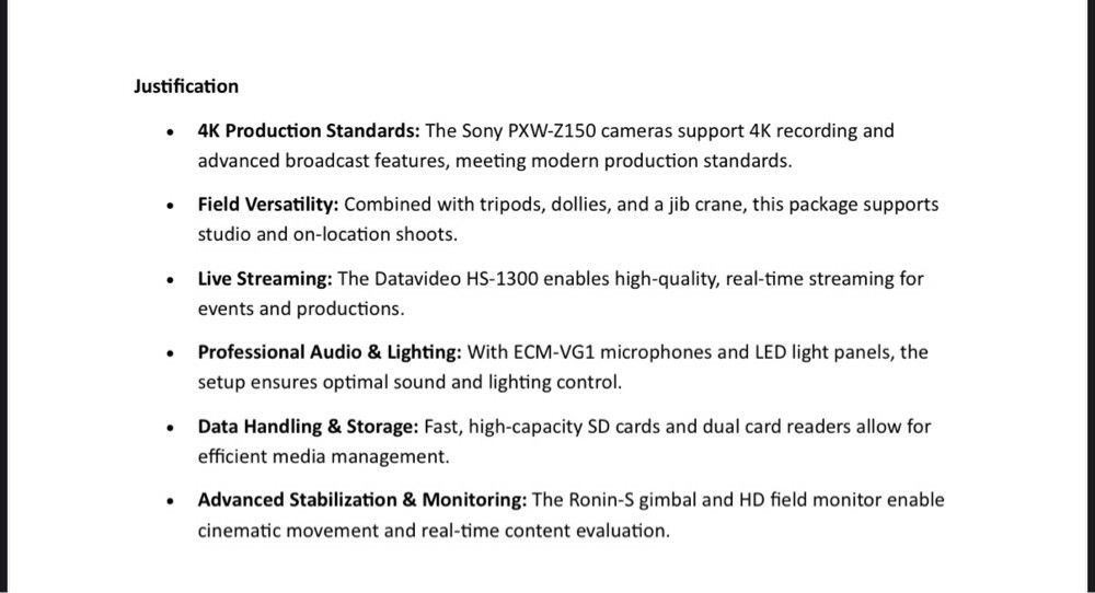 Full Video equipment  - 10