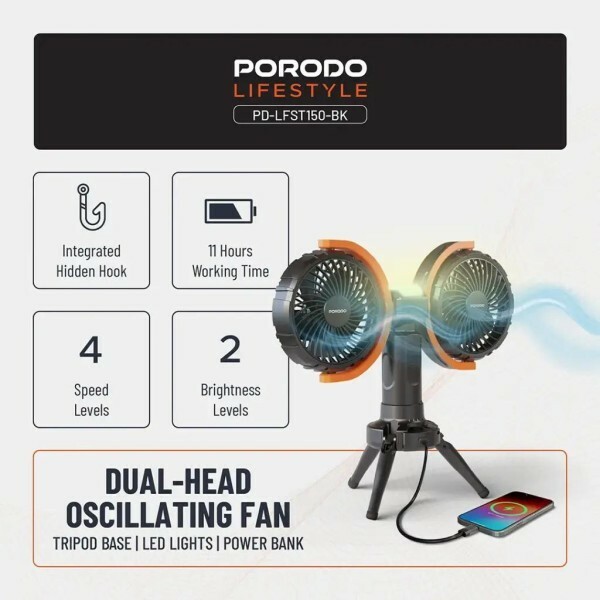 Porodo Dual-Head Fan - 3