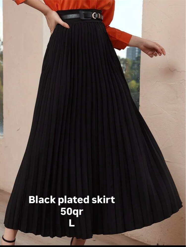 black plated skirt - 1
