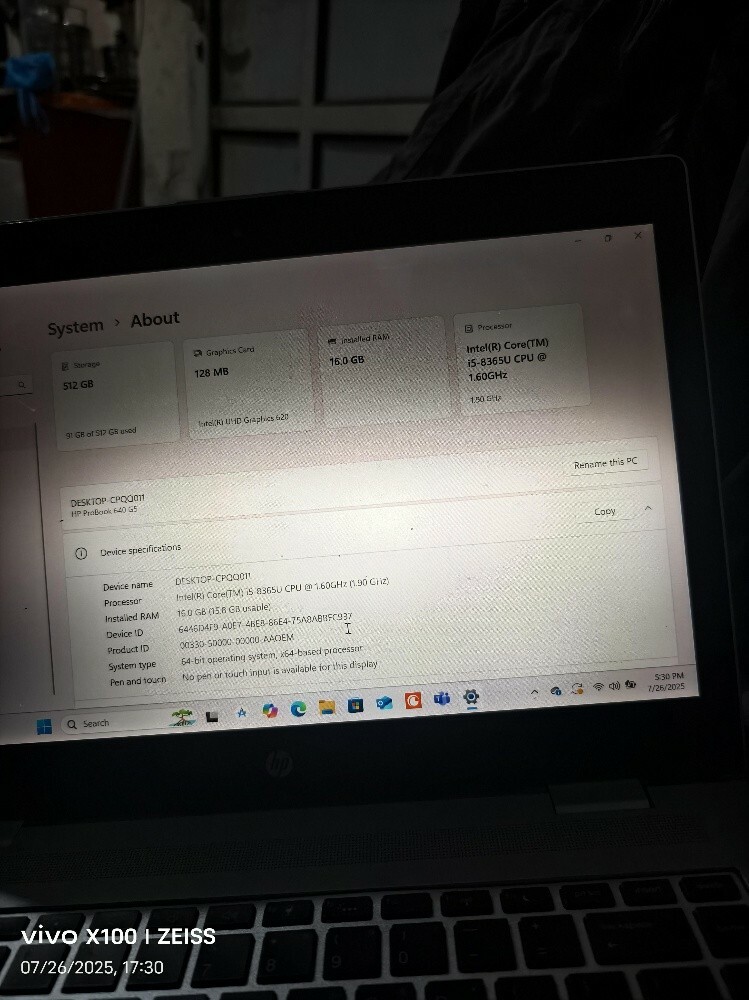 HP Vpro i5 8th generation - 6