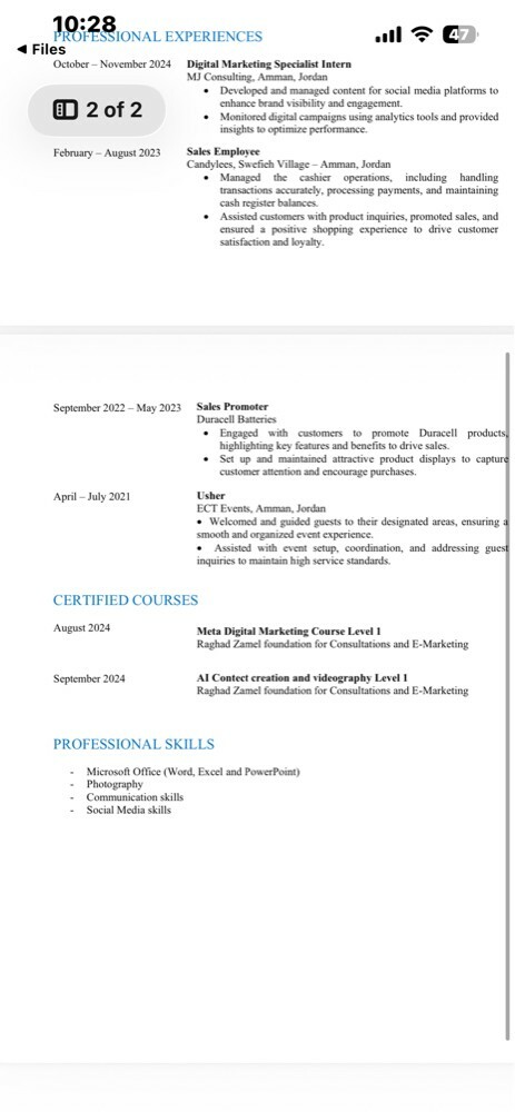 Looking for a sales job - 1