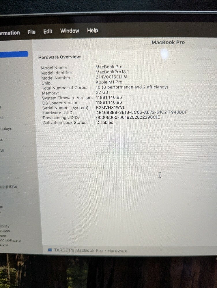 MacBook Pro M1 32+512 GB 16" - 4