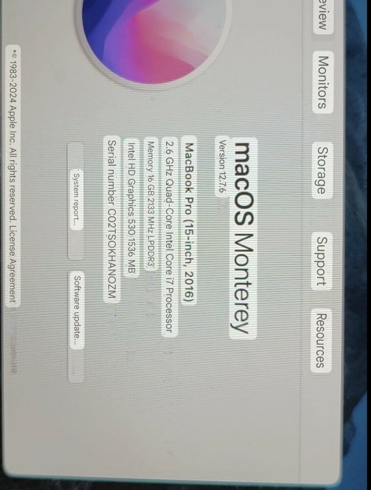 MacBook pro 15 2016 - 2