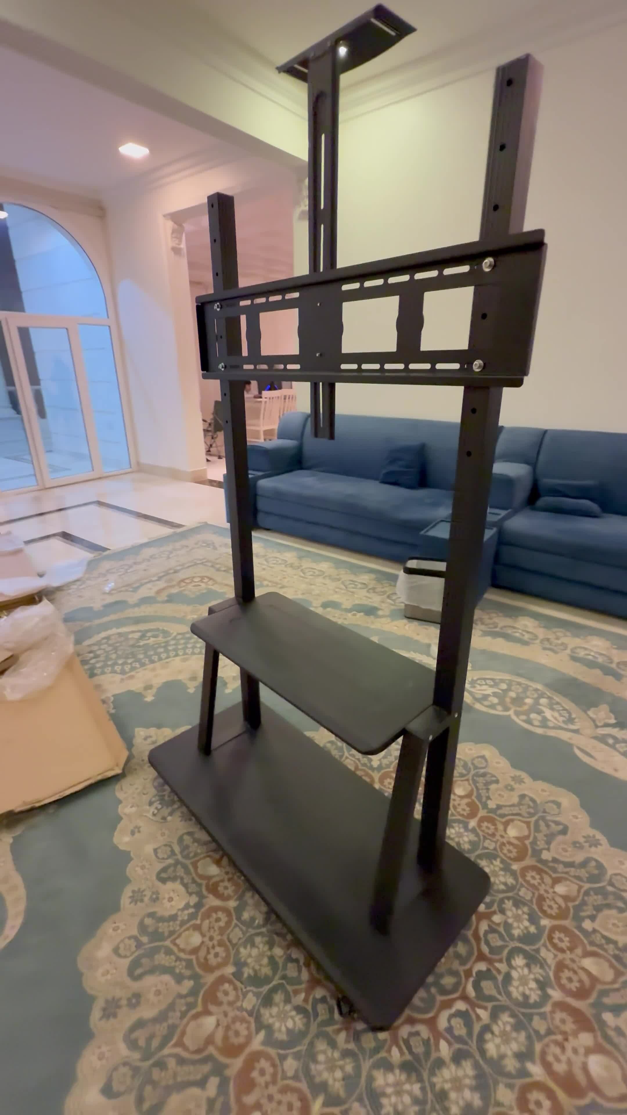 حامل عربة تلفزيون كبير بعجلات - 2