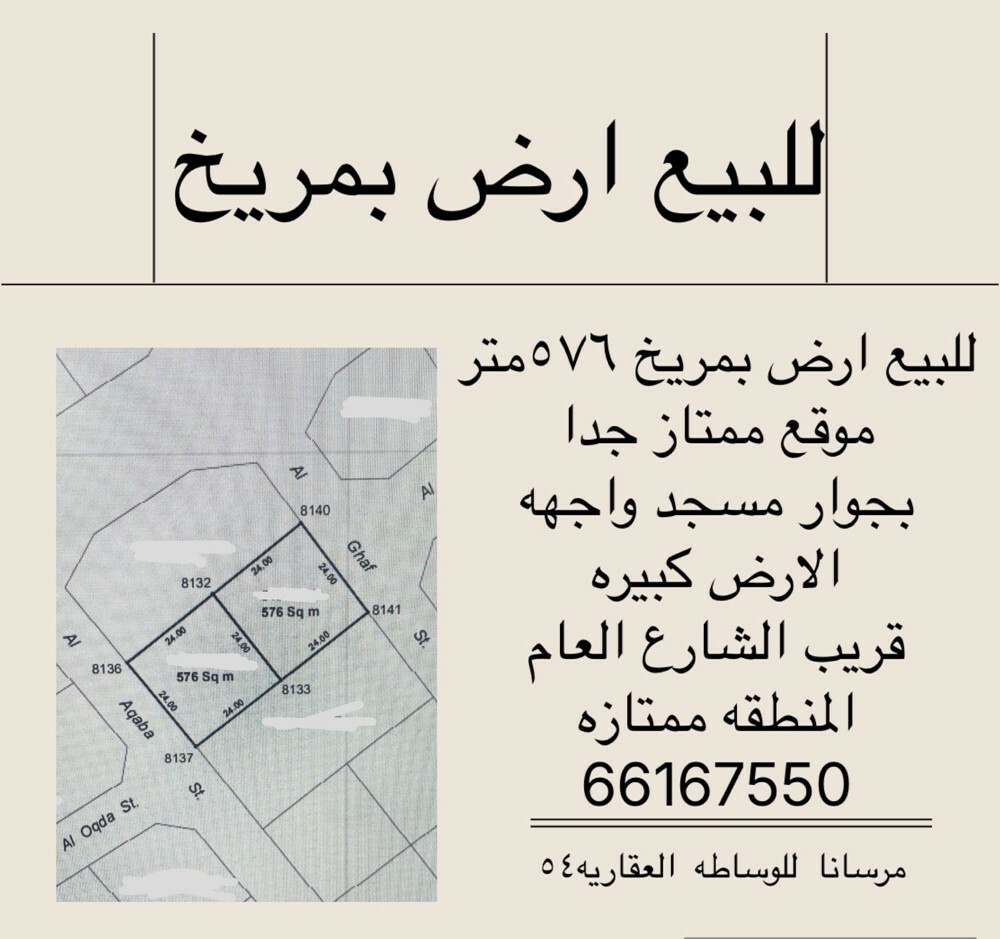 للبيع ارض بمنطقة مريخ ٥٧٦متر - 1