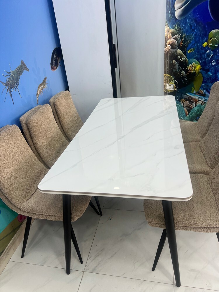 160 cm dining table with 6 chairs - 2