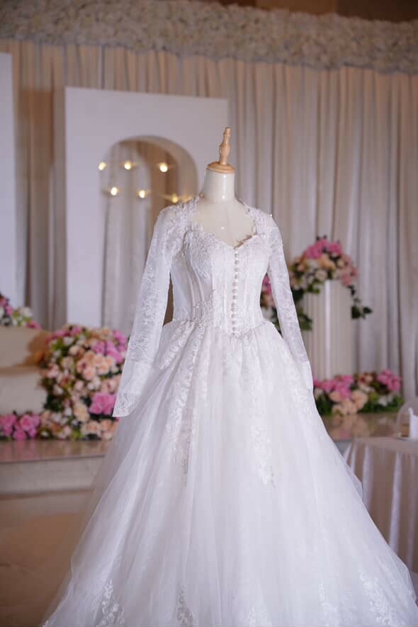 french dantel wedding dress - 1