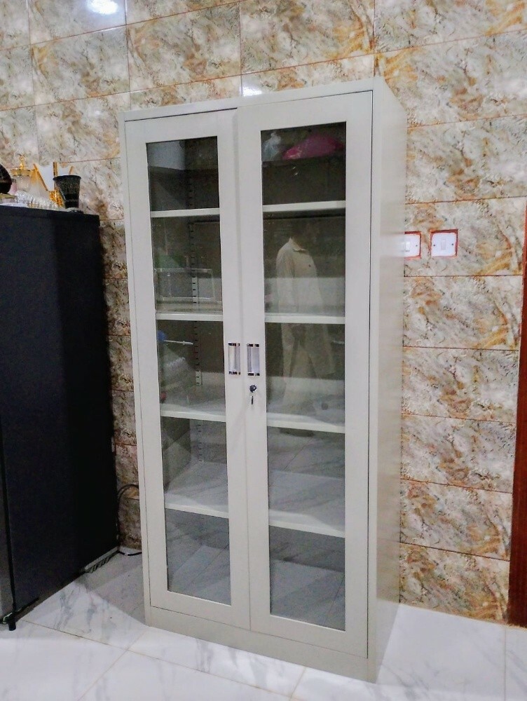steel 2 door cabinet with glass - 19