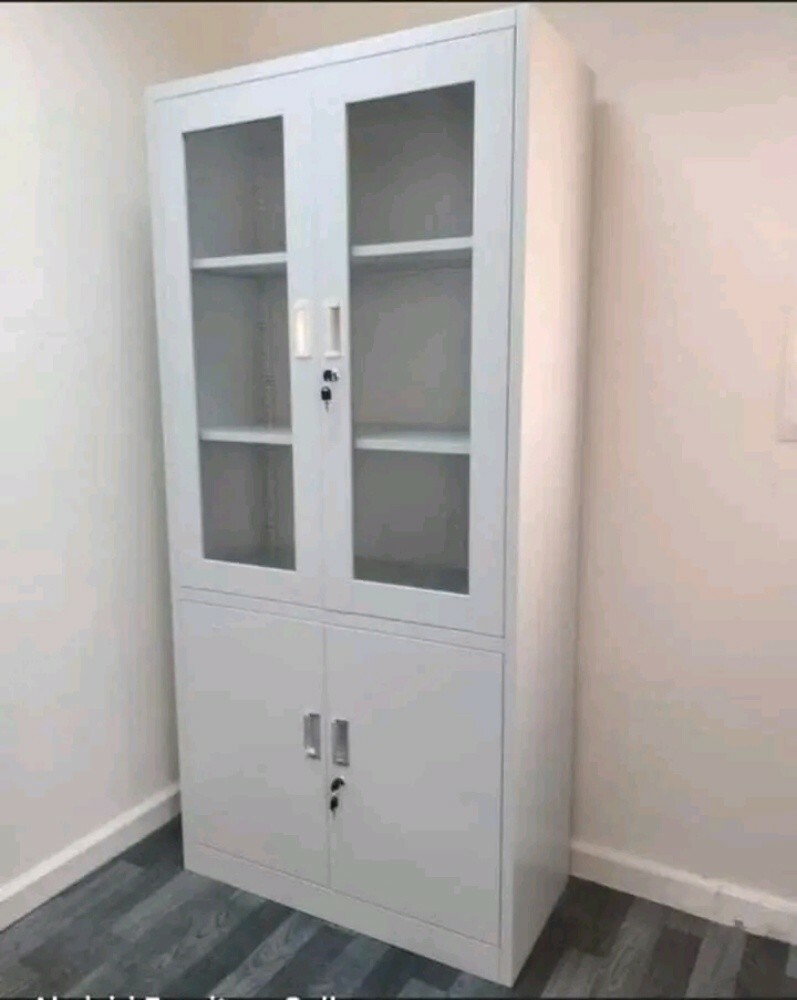 steel 2 door cabinet with glass - 11