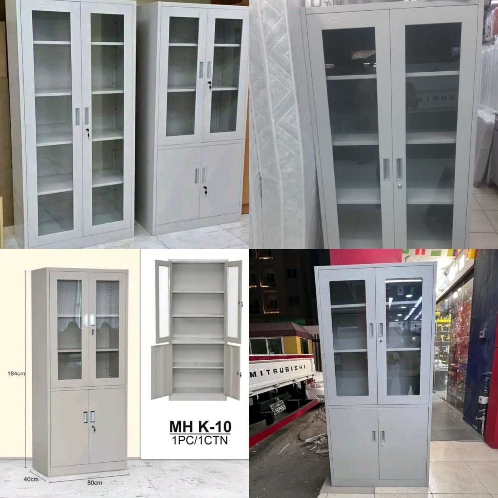 steel 2 door cabinet with glass - 17