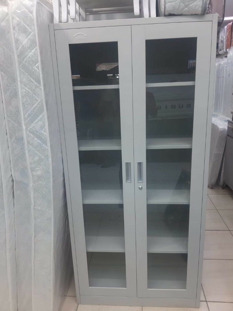 steel 2 door cabinet with glass - 14