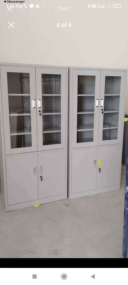 steel 2 door cabinet with glass - 5