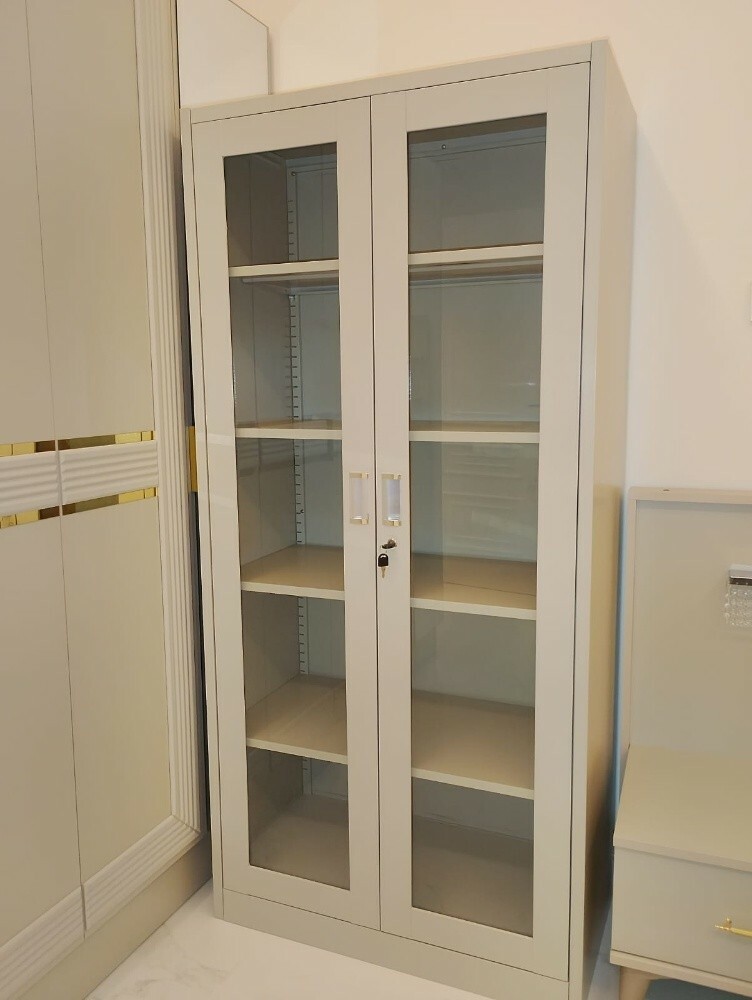 steel 2 door cabinet with glass - 2