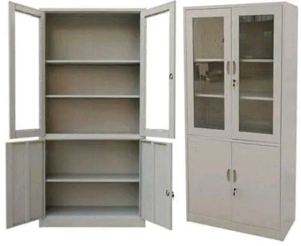 steel 2 door cabinet with glass - 10