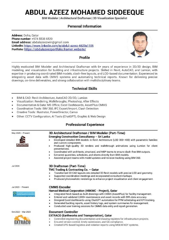 BIM Modeler / Architectural Draft - 2
