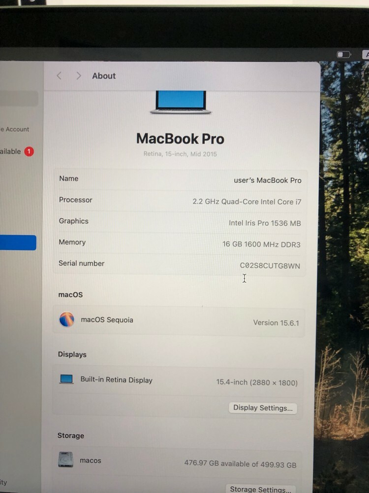 MacBook Pro core i7 15.4’inch - 6