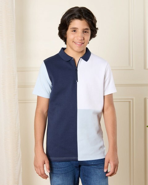 White cropped stitched polo shirt - 3