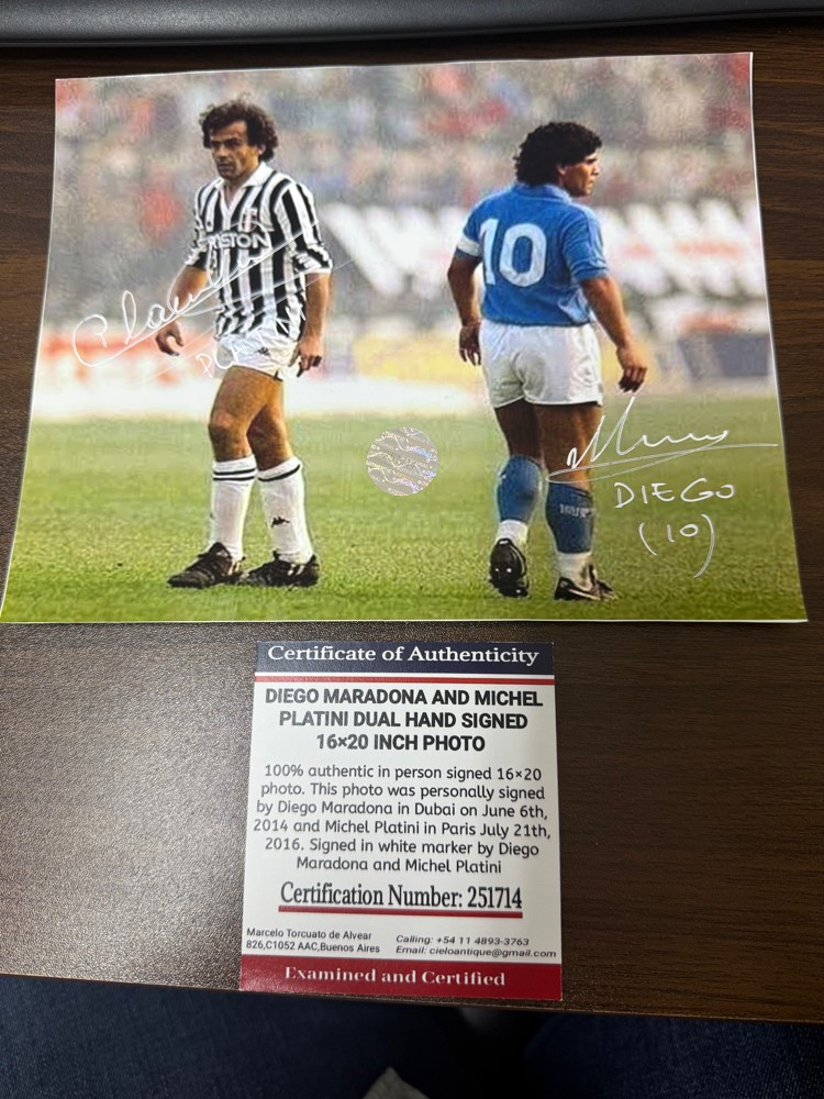 Maradona & Platini Signed Photo - 1