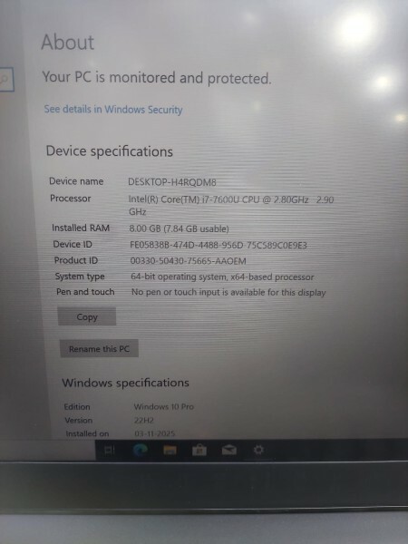 LenovoThinkpad-lap-i7-7'ge/8/256 - 4