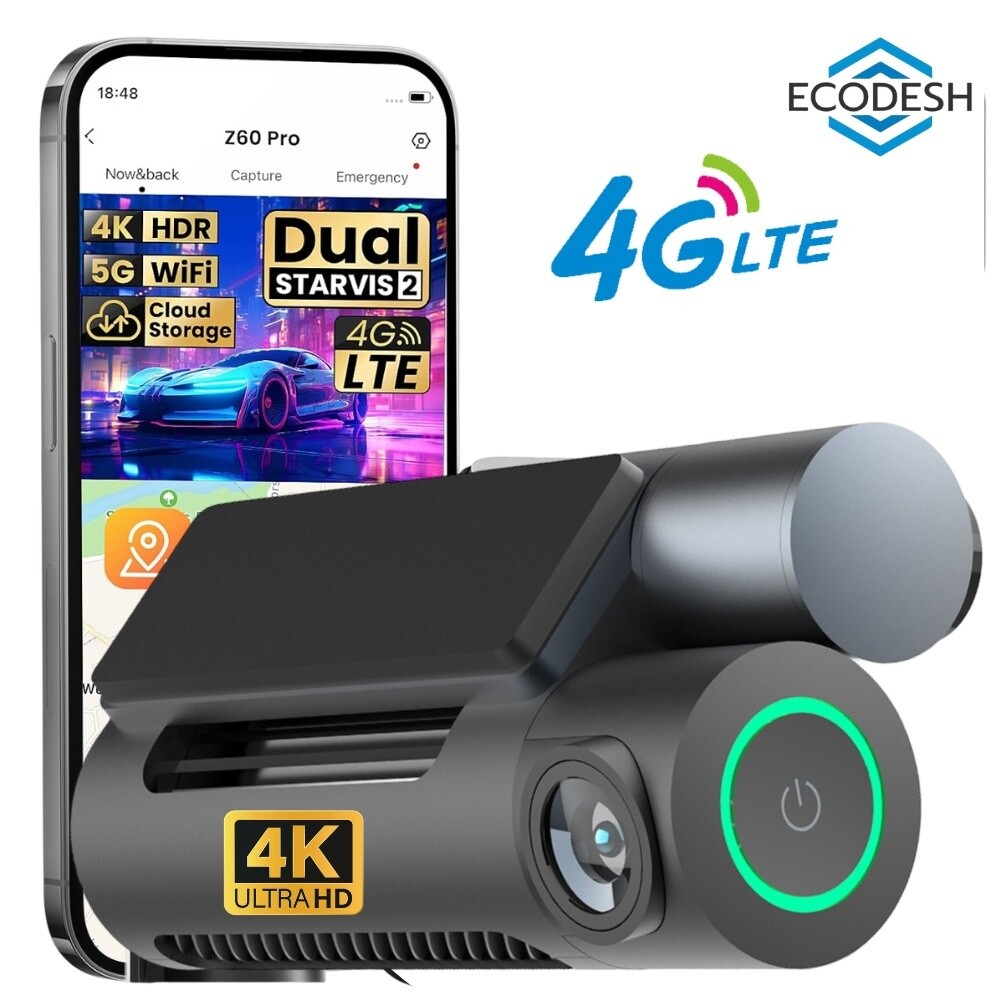 4G car dashcam 4k three Len's - 4