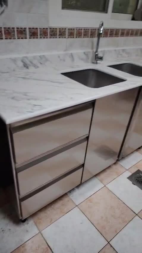 SS Cabinet with Top Granite - 1