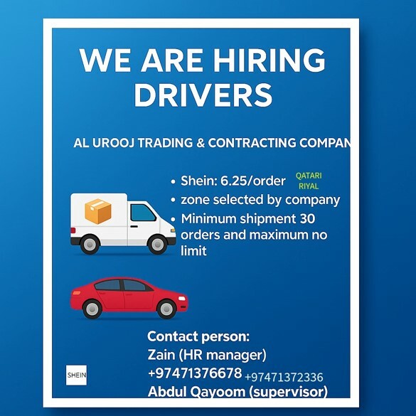 Delivery and Drivers required - 2