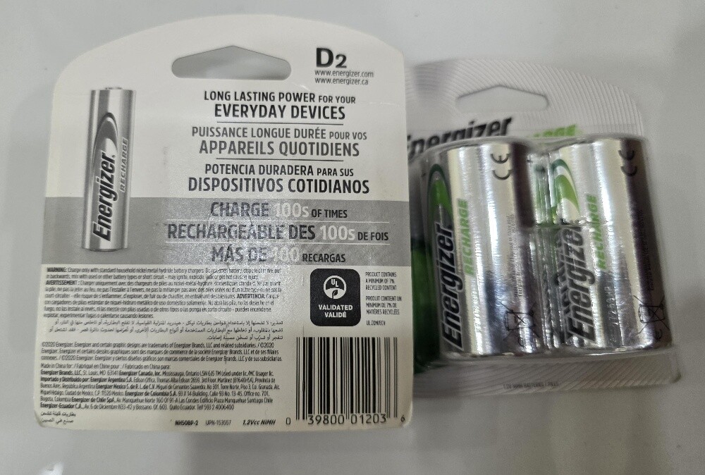Energizer Rechargeable Battery D2 - 2