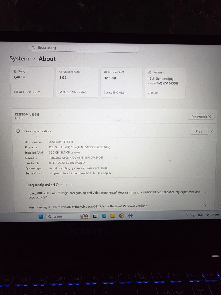 Gaming Laptop Gigabyte - 3