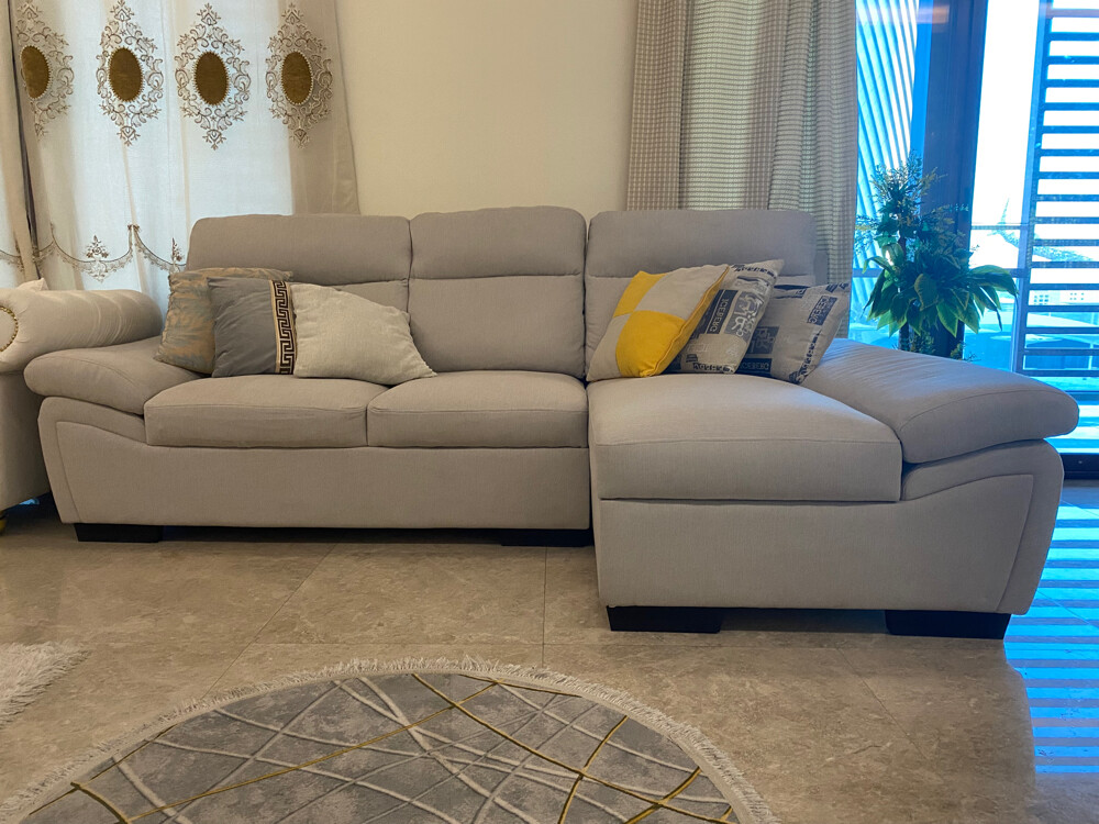 3 Seater Grey L-Shaped Sofa - 6