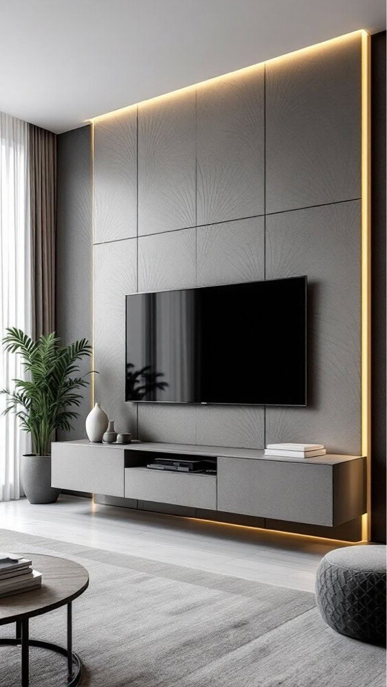 Modern Television Wall Design.  - 5