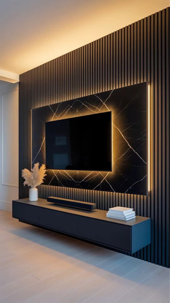 Modern Television Wall Design.  - 4