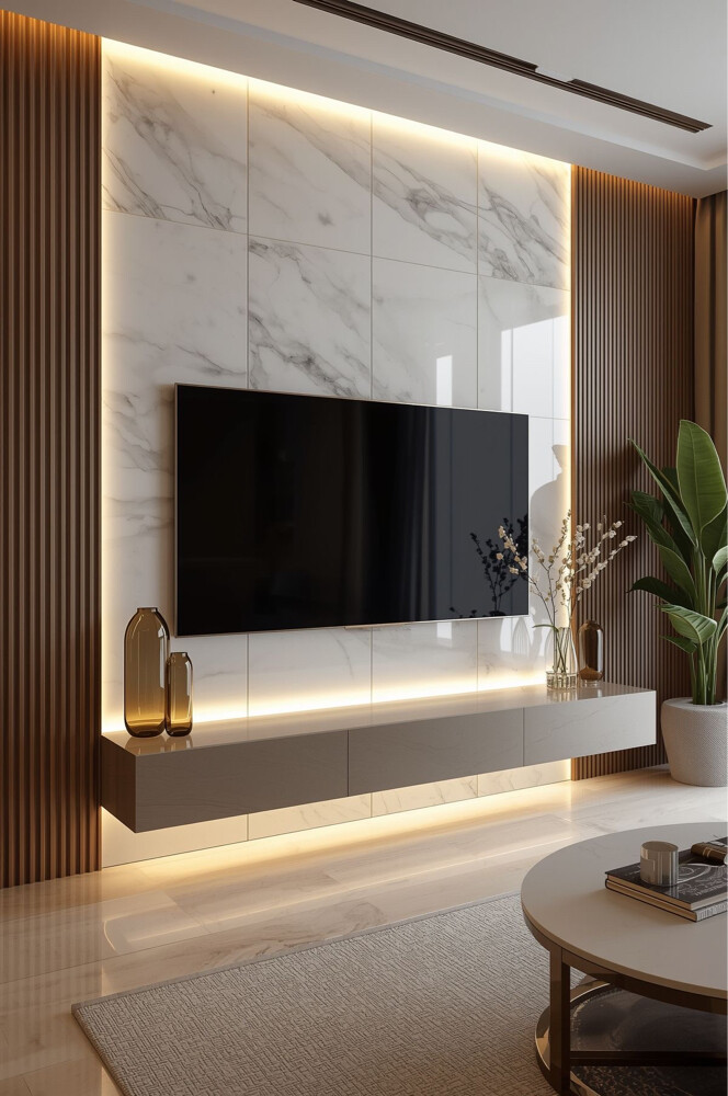 Modern Television Wall Design.  - 7