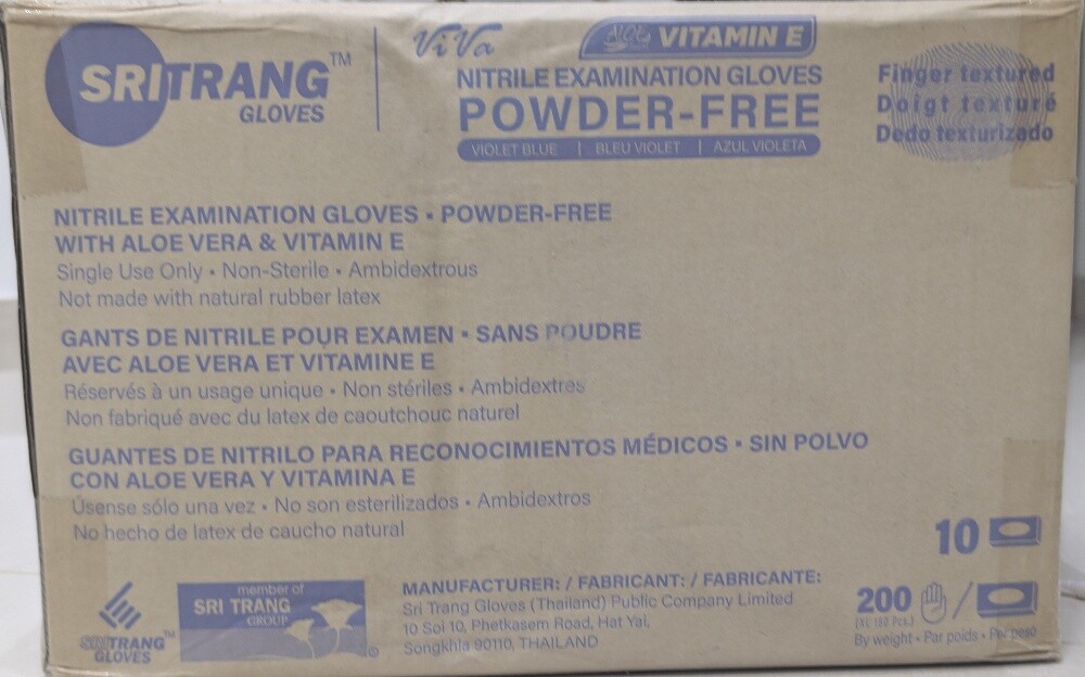 SriTrang AloeTouch Nitrile Gloves - 8