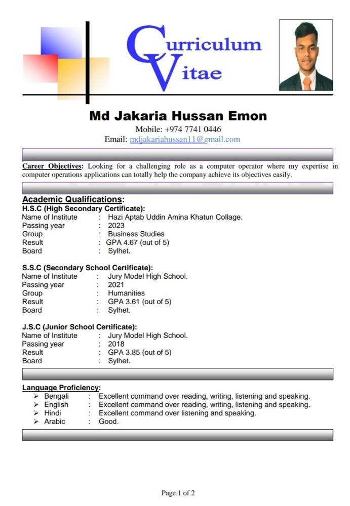 Md Jakaria Hussain Emon - 1