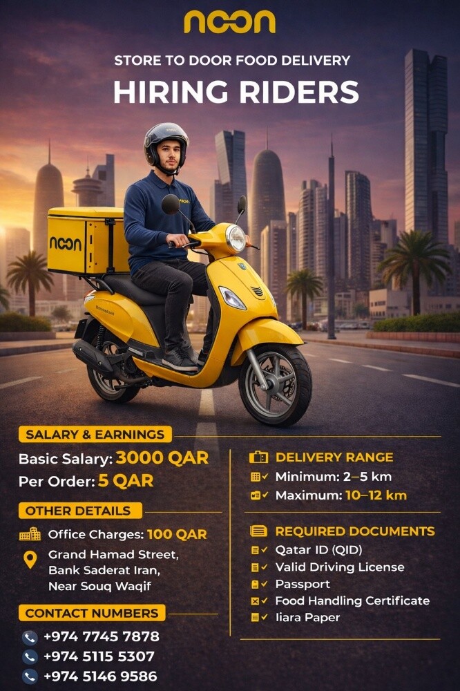 Riders required for noon delivery - 1