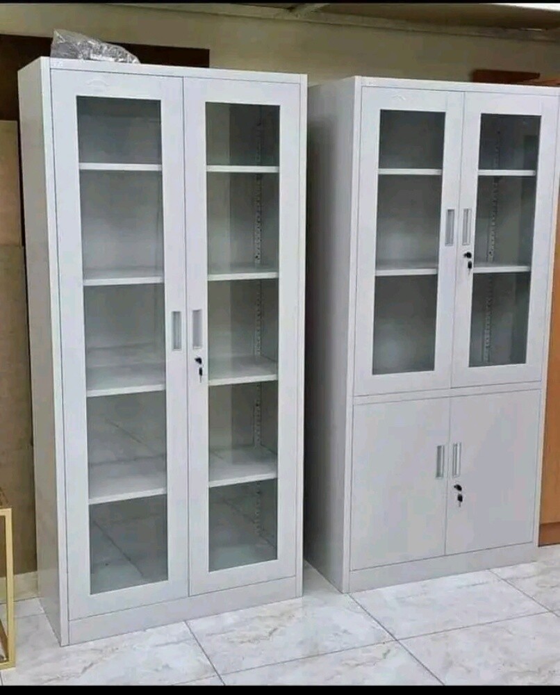 steel 2 door cabinet with glass - 1