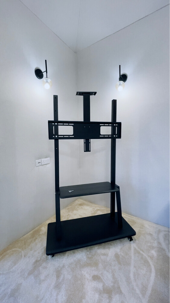 Big tv stand with trolleys  - 2